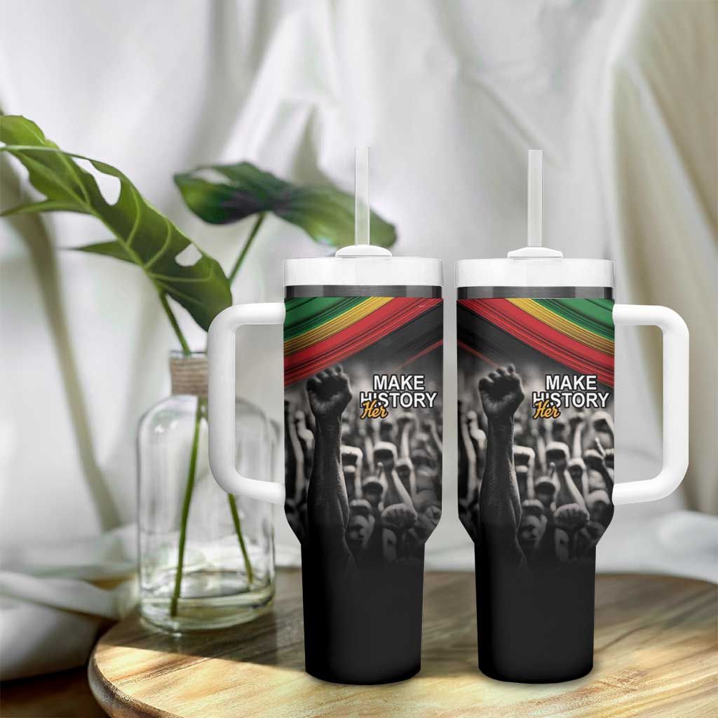 African-American History Month Tumbler With Handle Black Power Hand Make His-Herstories