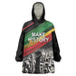 African-American History Month Wearable Blanket Hoodie Black Power Hand Make His-Herstories
