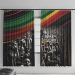 African-American History Month Window Curtain Black Power Hand Make His-Herstories