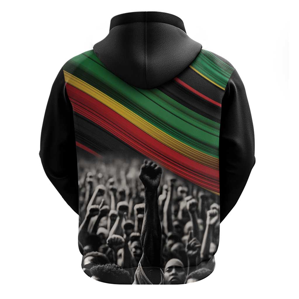 African-American History Month Zip Hoodie Black Power Hand Make His-Herstories