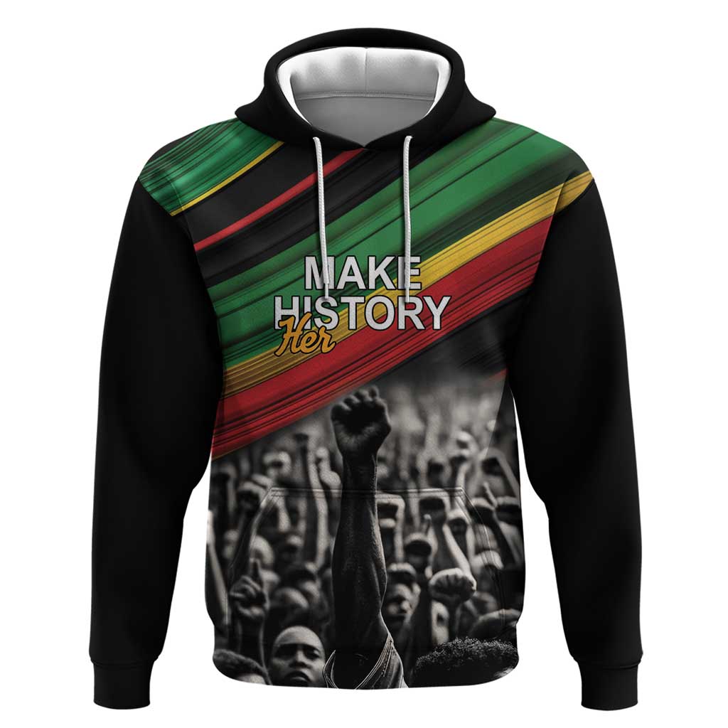 African-American History Month Zip Hoodie Black Power Hand Make His-Herstories