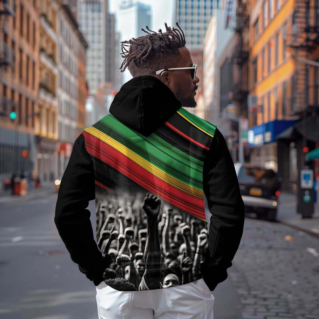 African-American History Month Zip Hoodie Black Power Hand Make His-Herstories