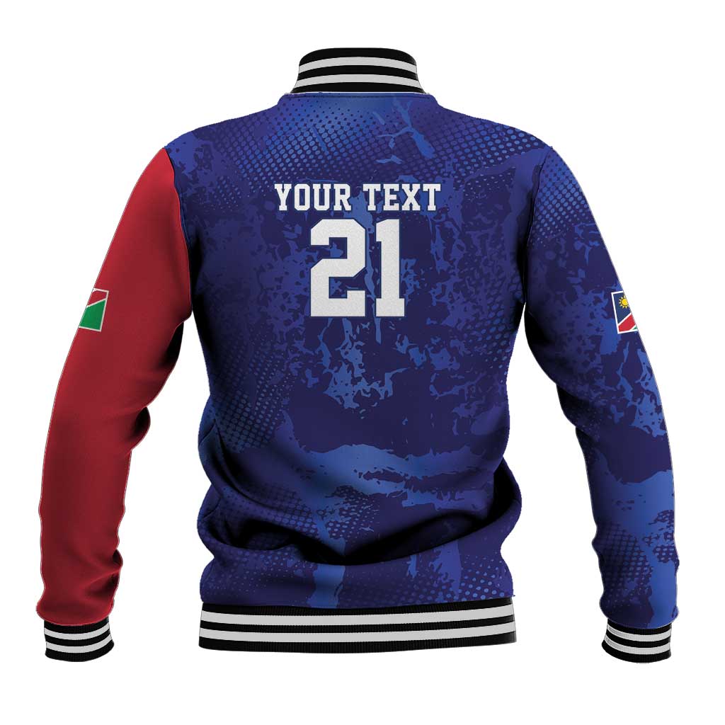 Custom Cricket African Namibia Baseball Jacket Coat of arms Namibian Pattern - African Pride