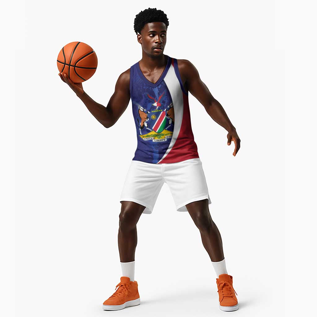 Custom Cricket African Namibia Basketball Jersey Coat of arms Namibian Pattern - African Pride