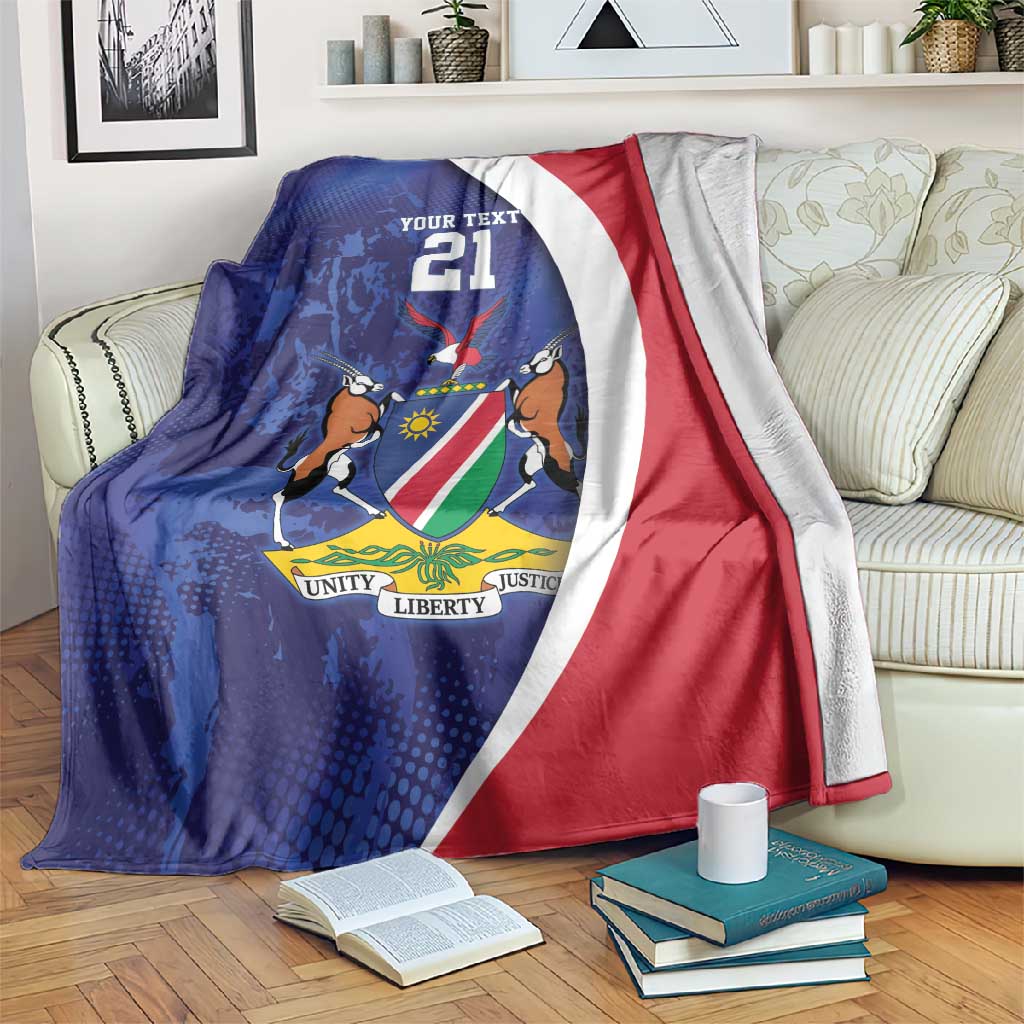 Custom Cricket African Namibia Blanket Coat of arms Namibian Pattern - African Pride