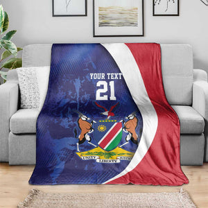 Custom Cricket African Namibia Blanket Coat of arms Namibian Pattern - African Pride