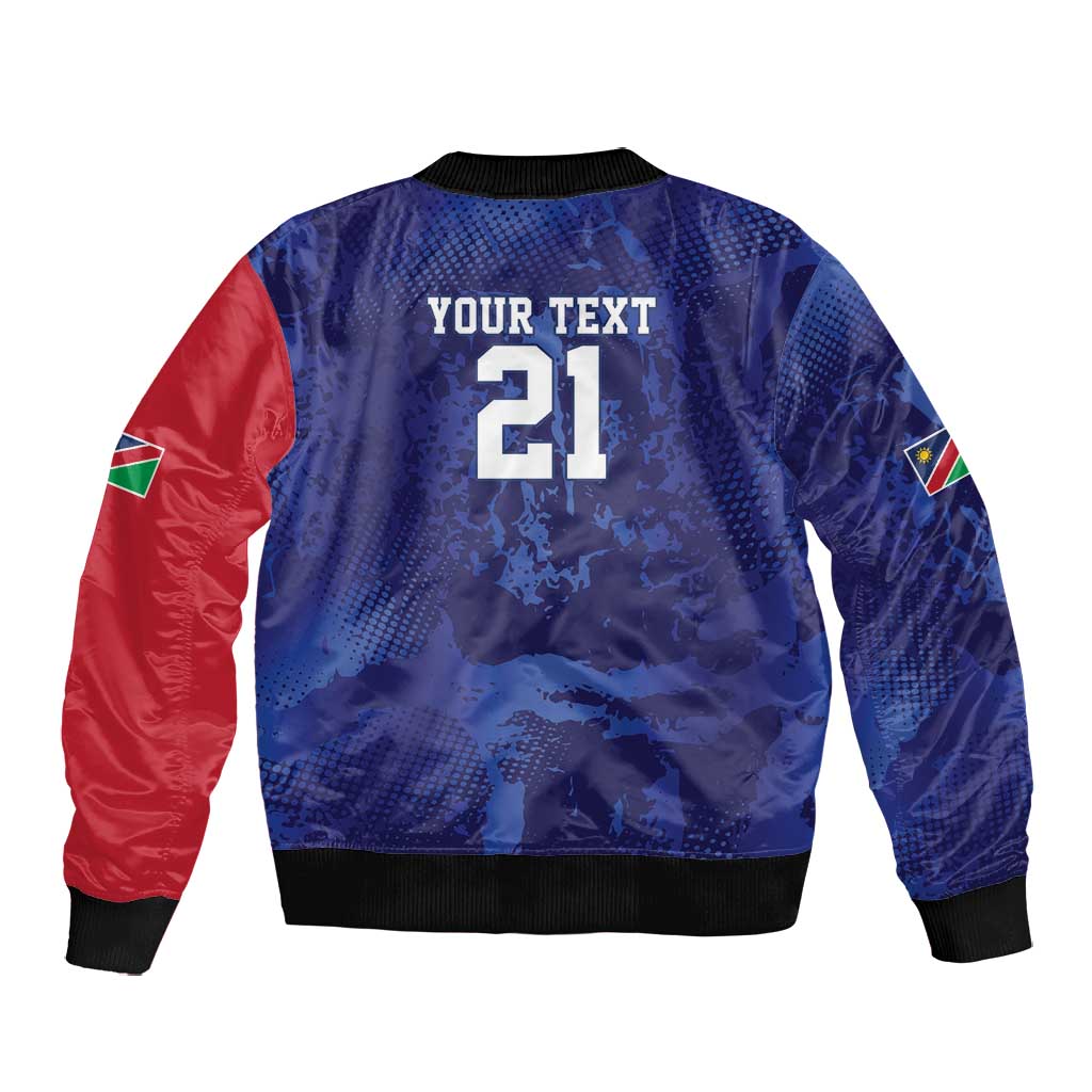 Custom Cricket African Namibia Bomber Jacket Coat of arms Namibian Pattern - African Pride