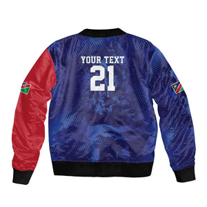 Custom Cricket African Namibia Bomber Jacket Coat of arms Namibian Pattern - African Pride