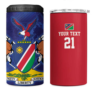Custom Cricket African Namibia 4 in 1 Can Cooler Tumbler Coat of arms Namibian Pattern - African Pride