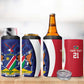 Custom Cricket African Namibia 4 in 1 Can Cooler Tumbler Coat of arms Namibian Pattern - African Pride