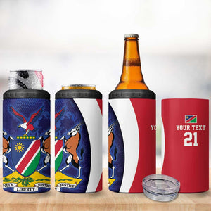 Custom Cricket African Namibia 4 in 1 Can Cooler Tumbler Coat of arms Namibian Pattern - African Pride