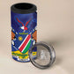Custom Cricket African Namibia 4 in 1 Can Cooler Tumbler Coat of arms Namibian Pattern - African Pride