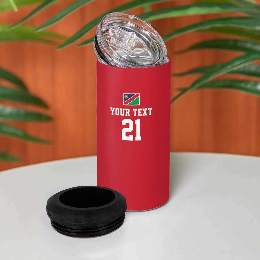 Custom Cricket African Namibia 4 in 1 Can Cooler Tumbler Coat of arms Namibian Pattern - African Pride