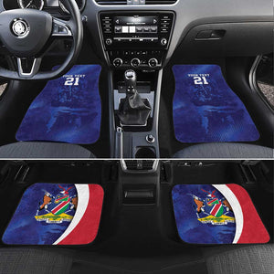 Custom Cricket African Namibia Car Mats Coat of arms Namibian Pattern - African Pride