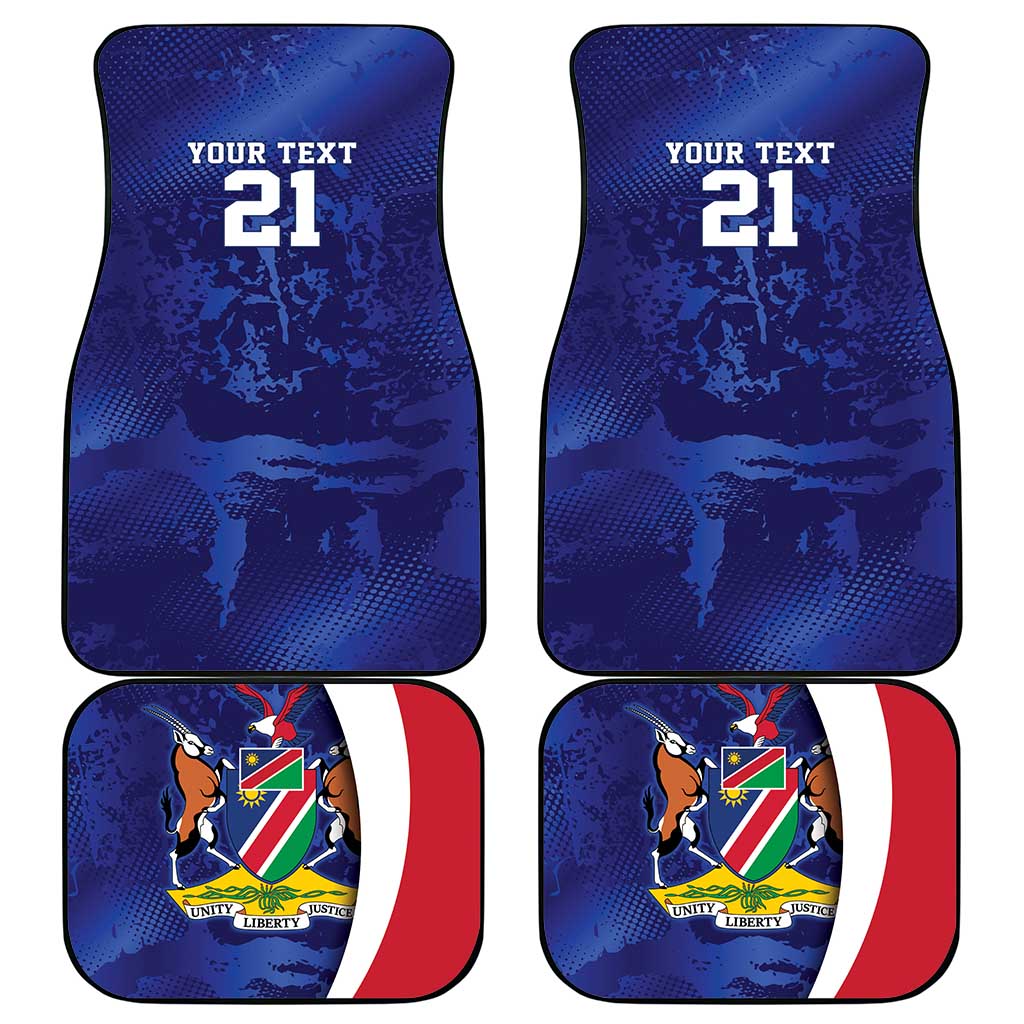 Custom Cricket African Namibia Car Mats Coat of arms Namibian Pattern - African Pride