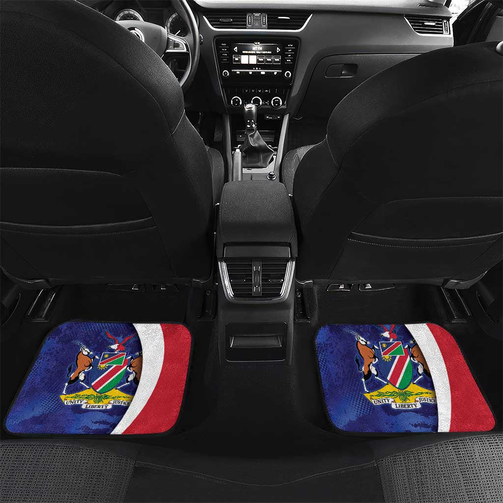 Custom Cricket African Namibia Car Mats Coat of arms Namibian Pattern - African Pride