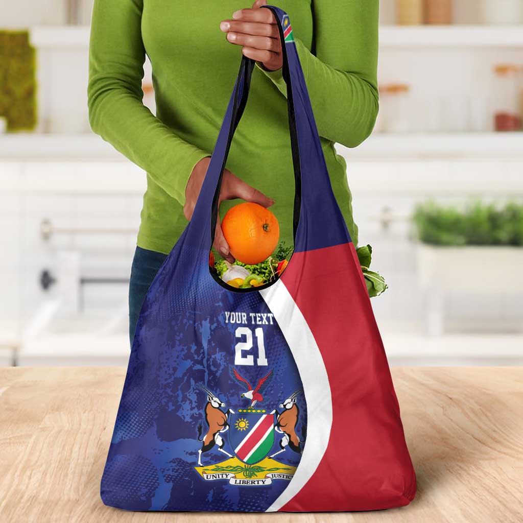 Custom Cricket African Namibia Grocery Bag Coat of arms Namibian Pattern - African Pride