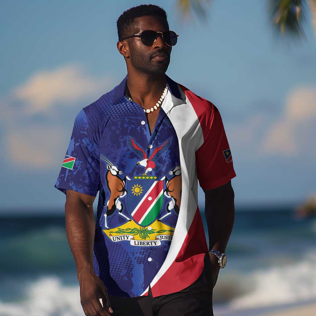 Custom Cricket African Namibia Hawaiian Shirt Coat of arms Namibian Pattern - African Pride