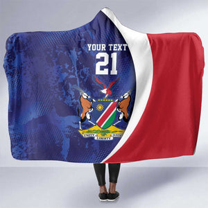 Custom Cricket African Namibia Hooded Blanket Coat of arms Namibian Pattern - African Pride