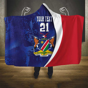 Custom Cricket African Namibia Hooded Blanket Coat of arms Namibian Pattern - African Pride