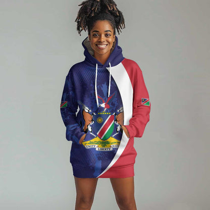 Custom Cricket African Namibia Hoodie Dress Coat of arms Namibian Pattern - African Pride