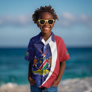 Custom Cricket African Namibia Kid Hawaiian Shirt Coat of arms Namibian Pattern - African Pride