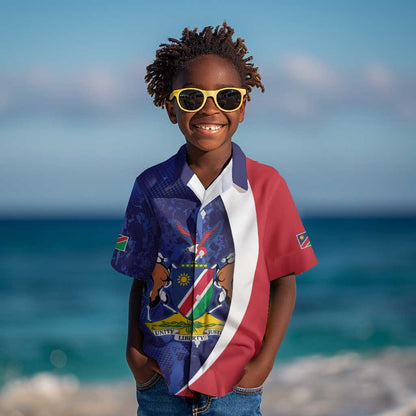 Custom Cricket African Namibia Kid Hawaiian Shirt Coat of arms Namibian Pattern - African Pride