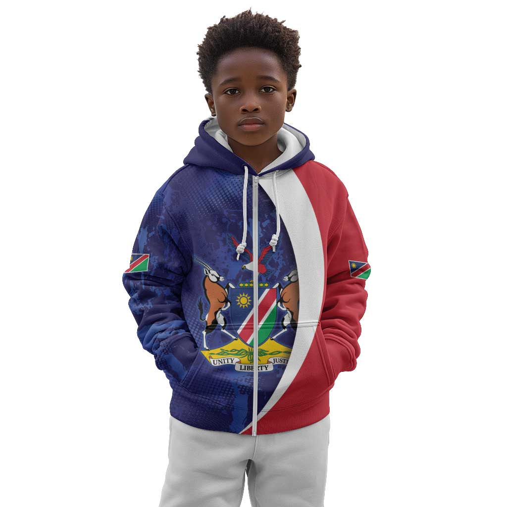 Custom Cricket African Namibia Kid Hoodie Coat of arms Namibian Pattern - African Pride