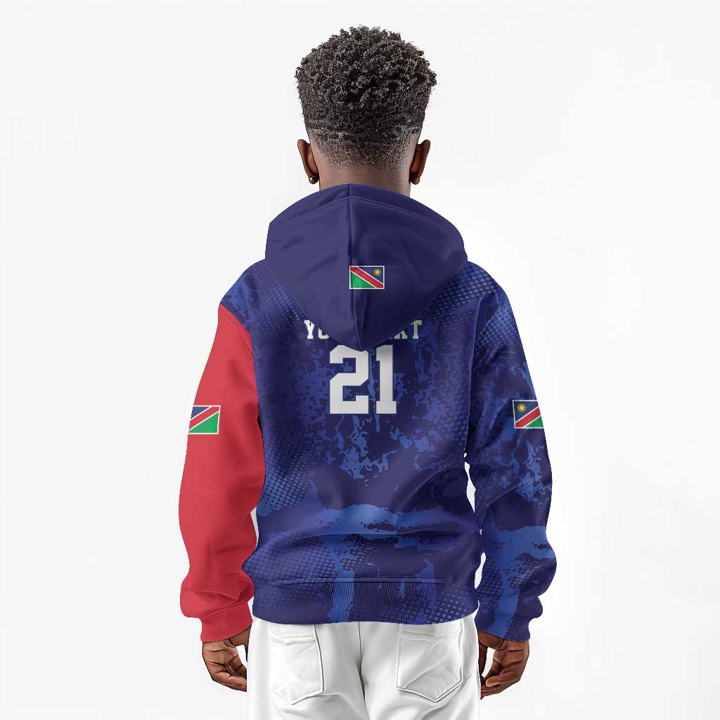 Custom Cricket African Namibia Kid Hoodie Coat of arms Namibian Pattern - African Pride