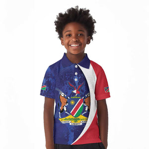 Custom Cricket African Namibia Kid Polo Shirt Coat of arms Namibian Pattern - African Pride