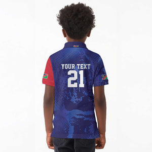 Custom Cricket African Namibia Kid Polo Shirt Coat of arms Namibian Pattern - African Pride