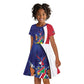 Custom Cricket African Namibia Kid Short Sleeve Dress Coat of arms Namibian Pattern - African Pride