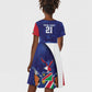 Custom Cricket African Namibia Kid Short Sleeve Dress Coat of arms Namibian Pattern - African Pride