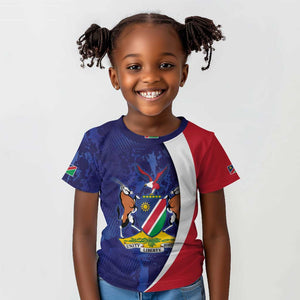 Custom Cricket African Namibia Kid T shirt Coat of arms Namibian Pattern - African Pride