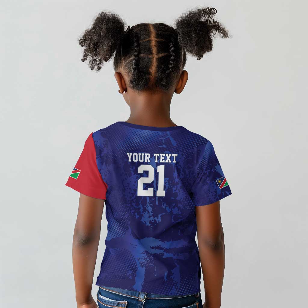 Custom Cricket African Namibia Kid T shirt Coat of arms Namibian Pattern - African Pride