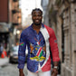 Custom Cricket African Namibia Long Sleeve Button Shirt Coat of arms Namibian Pattern - African Pride