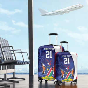 Custom Cricket African Namibia Luggage Cover Coat of arms Namibian Pattern - African Pride