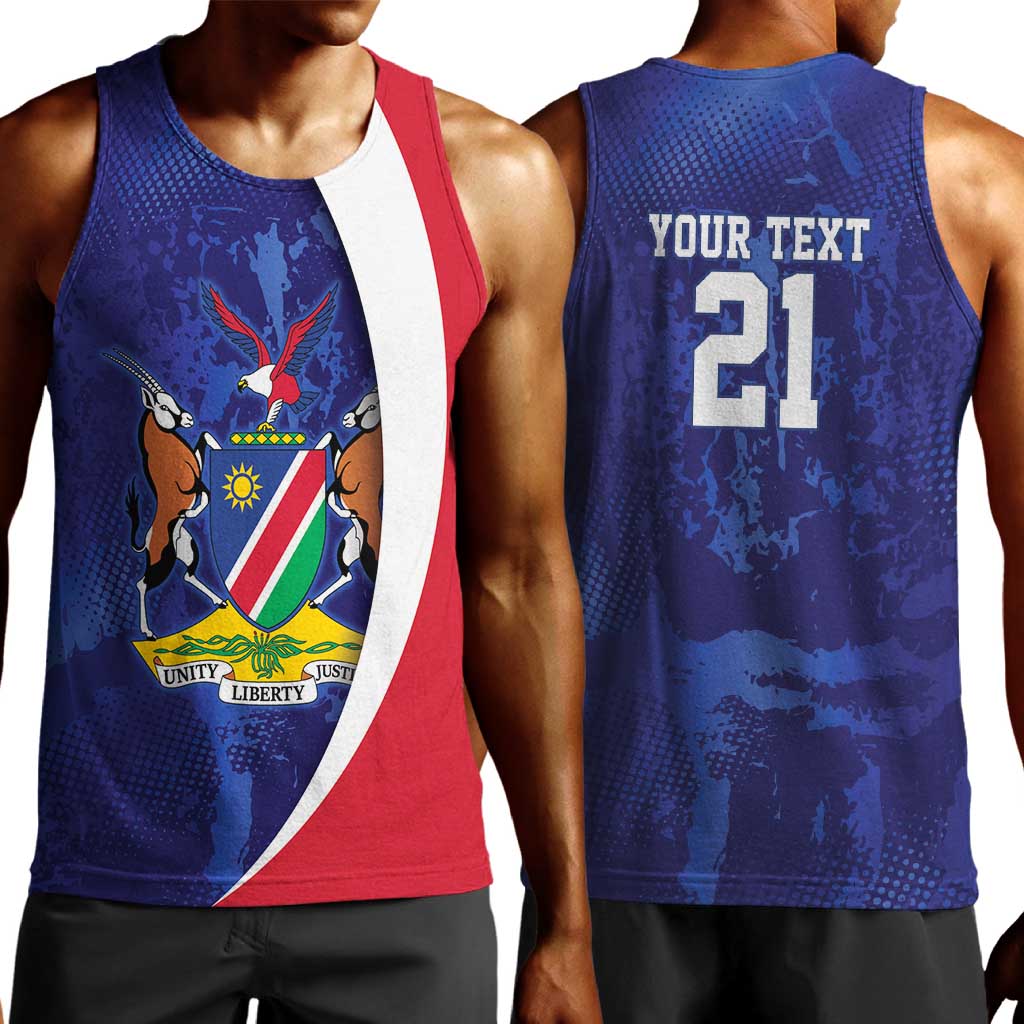 Custom Cricket African Namibia Men Tank Top Coat of arms Namibian Pattern - African Pride