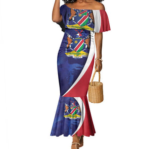 Custom Cricket African Namibia Mermaid Dress Coat of arms Namibian Pattern - African Pride