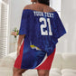 Custom Cricket African Namibia Off Shoulder Short Dress Coat of arms Namibian Pattern - African Pride