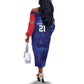 Custom Cricket African Namibia Off The Shoulder Long Sleeve Dress Coat of arms Namibian Pattern - African Pride