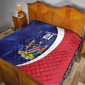Custom Cricket African Namibia Quilt Coat of arms Namibian Pattern - African Pride