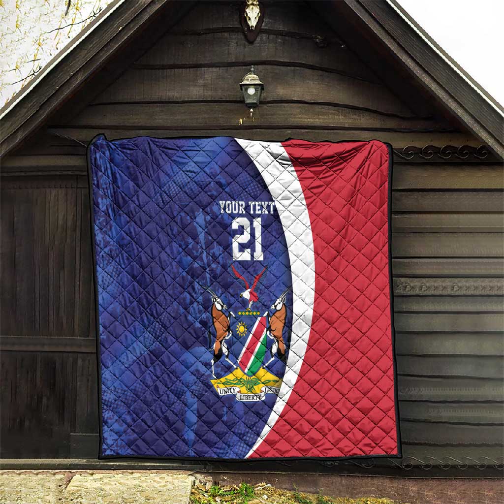 Custom Cricket African Namibia Quilt Coat of arms Namibian Pattern - African Pride