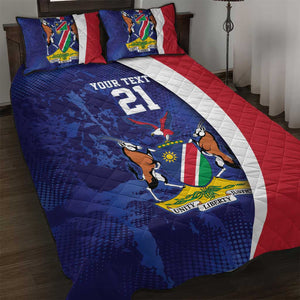 Custom Cricket African Namibia Quilt Bed Set Coat of arms Namibian Pattern - African Pride