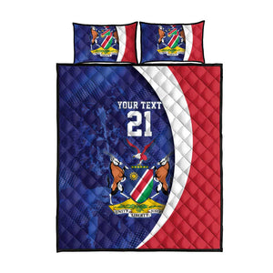 Custom Cricket African Namibia Quilt Bed Set Coat of arms Namibian Pattern - African Pride
