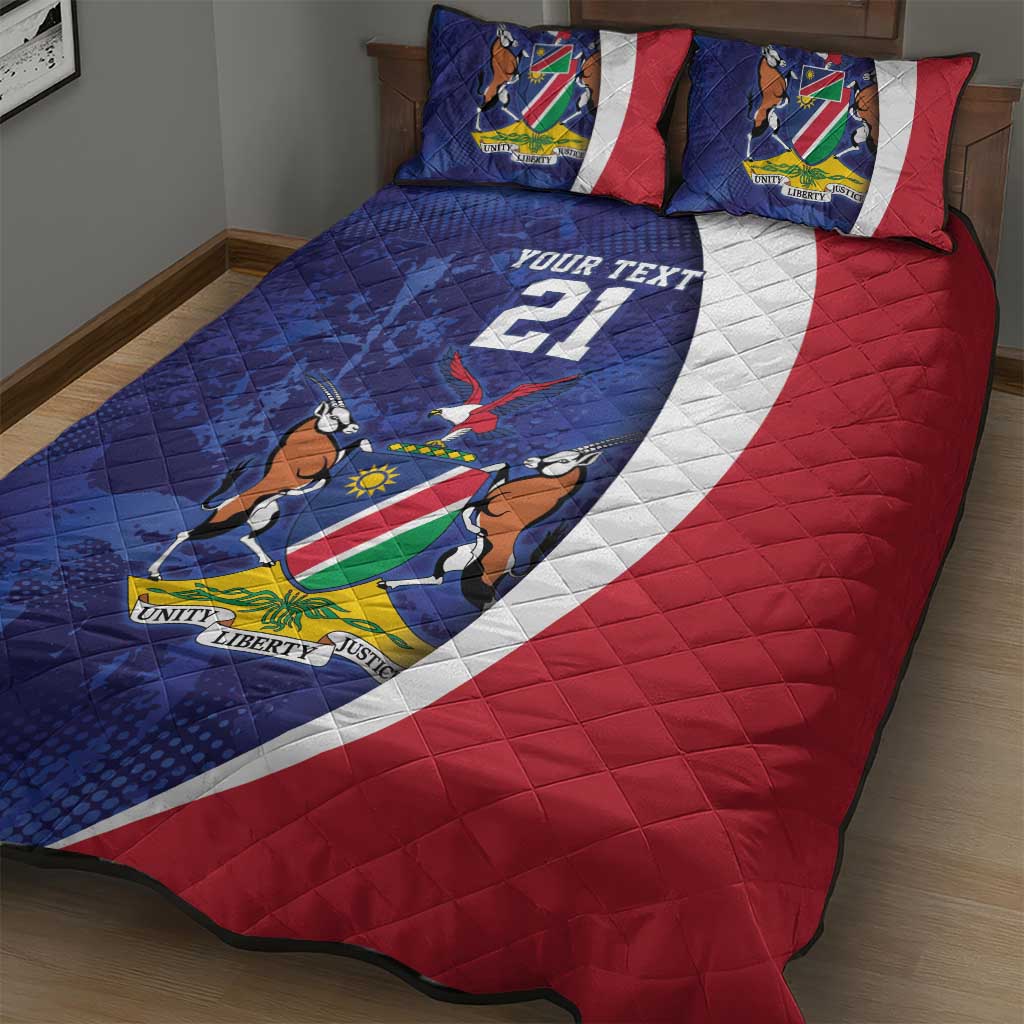Custom Cricket African Namibia Quilt Bed Set Coat of arms Namibian Pattern - African Pride