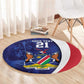 Custom Cricket African Namibia Round Carpet Coat of arms Namibian Pattern - African Pride