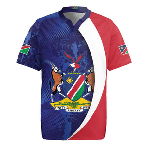 Custom Cricket African Namibia Rugby Jersey Coat of arms Namibian Pattern - African Pride