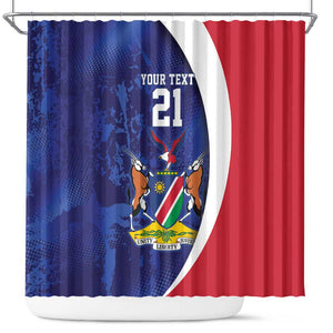 Custom Cricket African Namibia Shower Curtain Coat of arms Namibian Pattern - African Pride