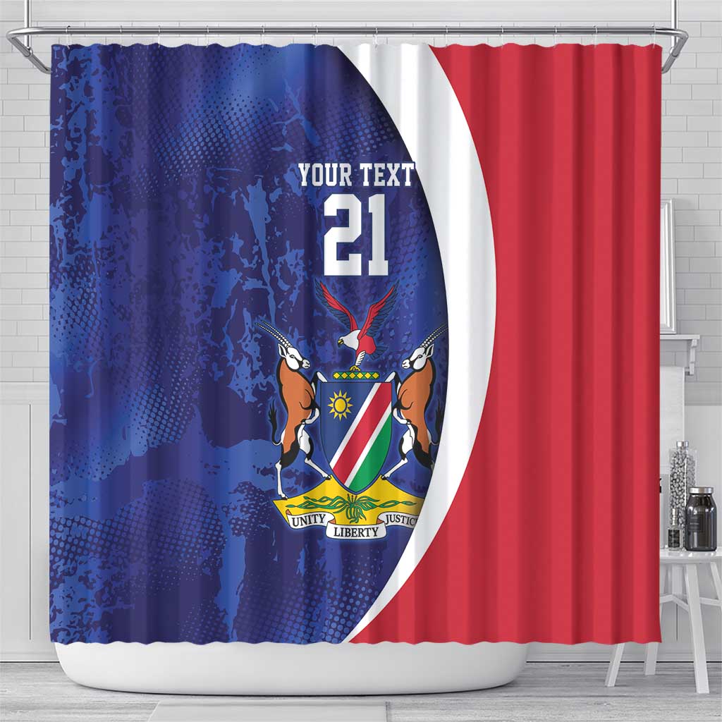 Custom Cricket African Namibia Shower Curtain Coat of arms Namibian Pattern - African Pride